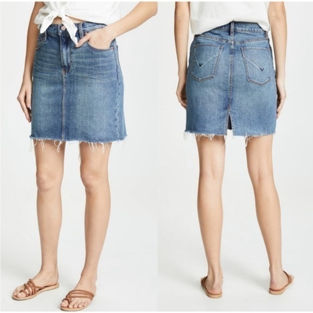 HUDSON Lulu Blue Denim Zip Fly 5 Pocket Jean Skirt size 32